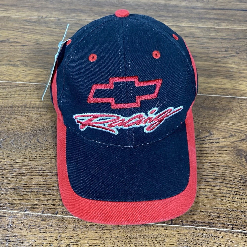Vintage Chevrolet Racing Chevy Strapback Hat Cap Black Red Spike Sports NEW NWT